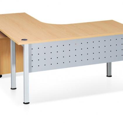 L-shaped Table with Modesty Panel & Rumex Leg